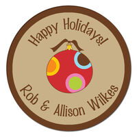 Brown Ornament Gift Stickers
