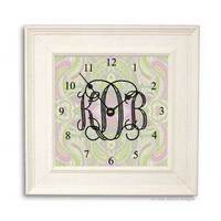 Personalized Pink Paisley Clock