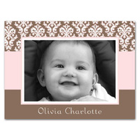 Pink Baroque Photo Note Cards