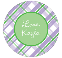 Kayla Plaid Round Gift Stickers