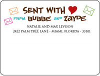 Sent with Love from Bubbe and Zayde Shipping Labels