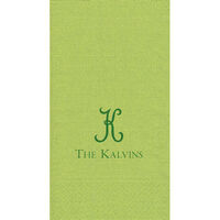 Design Your Own Grosgrain Moss Green Caspari Guest Towels