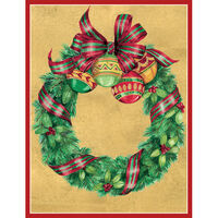 Ornament and Ribbon Wreath Holiday Cards
