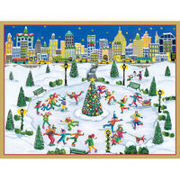 Ice Skating in the Park Holiday Cards