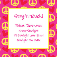 Peace & Love Pink Camp Calling Cards