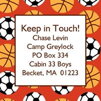 Basketball and Soccer Camp Contact Cards