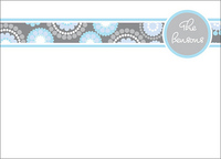 Grey Circle Starburst Flat Note Cards