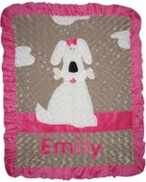 Personalized Pink Good Puppy Crib Blanket