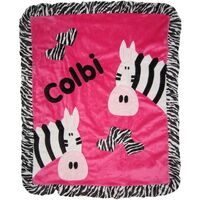 Personalized Wild Zebra Party Crib Blanket