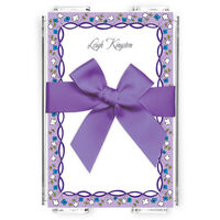 Lavender Daisies Memo Sheets with Acrylic Holder