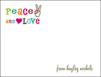 Peace and Love Flat Note Cards