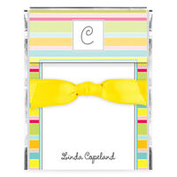 Tropical Stripes Memo Sheets with Acrylic Holder