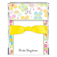 Bright Flowers Memo Sheets with Acrylic Holder