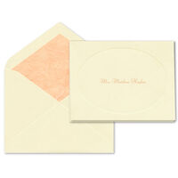 Ecru Foldover Note Cards with Embossed Oval