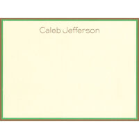 Brown and Green Double Border Flat Note Cards