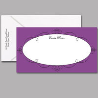 Purple Oval Flourish Note Cards