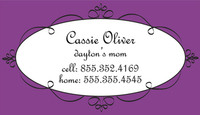 Purple Oval Flourish Calling Cards