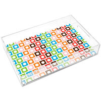 Square Pegs Large Lucite Tray by Jonathan Adler