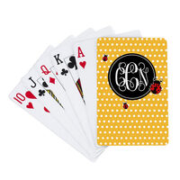 Ladybug Yellow Polka Dots Playing Cards