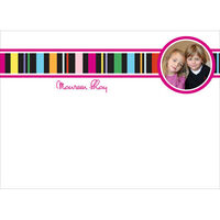 Colorful Stripe Photo Flat Note Cards