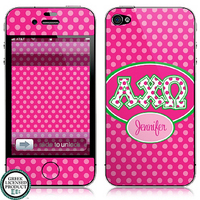 Alpha Chi Omega Letters on Dots Tech Skin