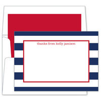 Navy Awning Stripe Flat Note Cards