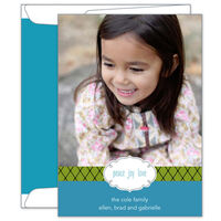 Turquoise Label Chic Photo Cards
