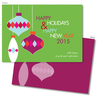 Green Hanging Ornaments Greeting Cards