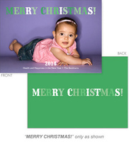 Green Merry Christmas Photo Holiday Cards