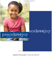 Blue Peace Love Joy Holiday Photo Cards
