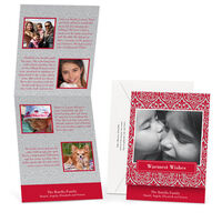 Two Color Pattern Timeline Holiday Photo Cards