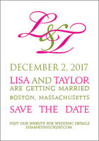 Petite Pink Save the Date Monogram Announcements