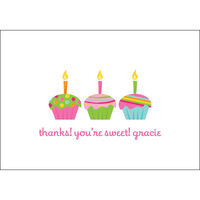 Pink Cupcake Petite Foldover Note Cards