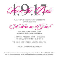 Pink Square Save the Date Announcements