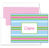 Summer Stripes Foldover Note Cards