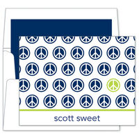 Navy Peace Repeat Foldover Note Cards
