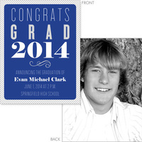 Navy and Grey Graduation Photo Announcements