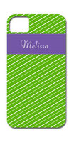 Fun Stripe Green & Purple iPhone Hard Case