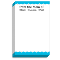 Robin's Egg Scalloped Mommy Notepads
