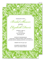 Green Floral Damask Invitations