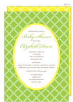 Leaf Lattice Green Invitations