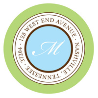 Green Border with Blue Round Address Labels