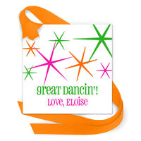 Bright Starbursts Gift Tags with Attached Ribbon