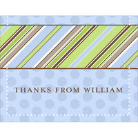 Blue and Green Stripe Foldover Note Cards