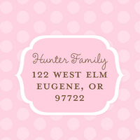 Pink Dot Square Address Labels