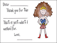 Super Woman Fill-In Thank You Note Cards