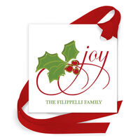Joy Gift Tags with Attached Ribbon