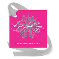 Ornate Snowflake Gift Tags with Attached Ribbon
