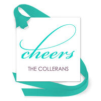 Cheers Gift Tags with Attached Ribbon
