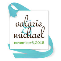 Lively Couple Gift Tags with Attached Ribbon